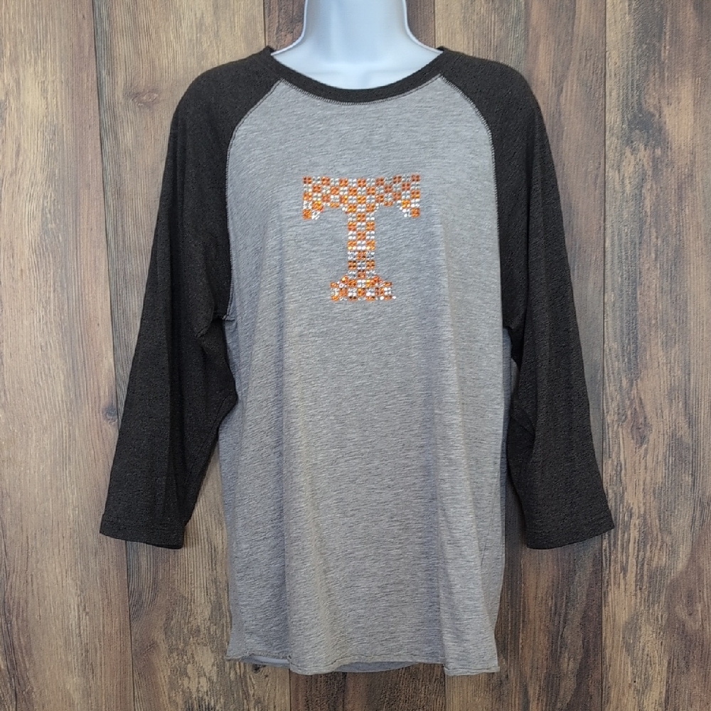 Tennessee Long Sleeve Tee with Bling Sequin T Design M               D362x